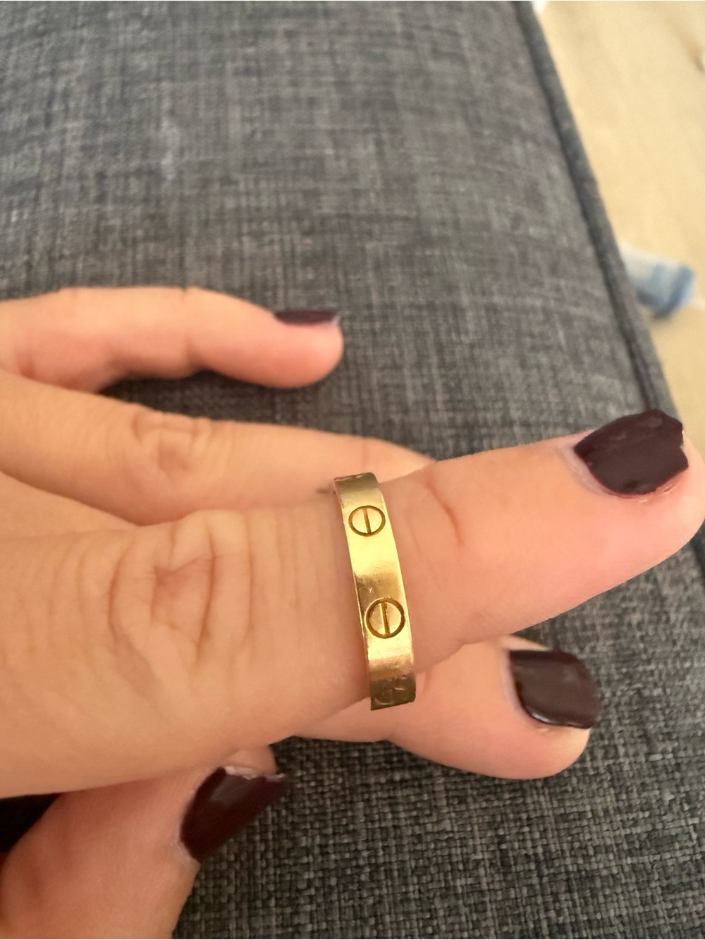 Cartier Gold Screw Motif Women's Band Ring